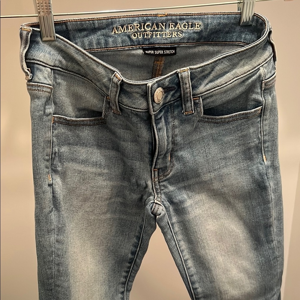 American Eagle Outfitters Women's Light Blue Skinny Jeans